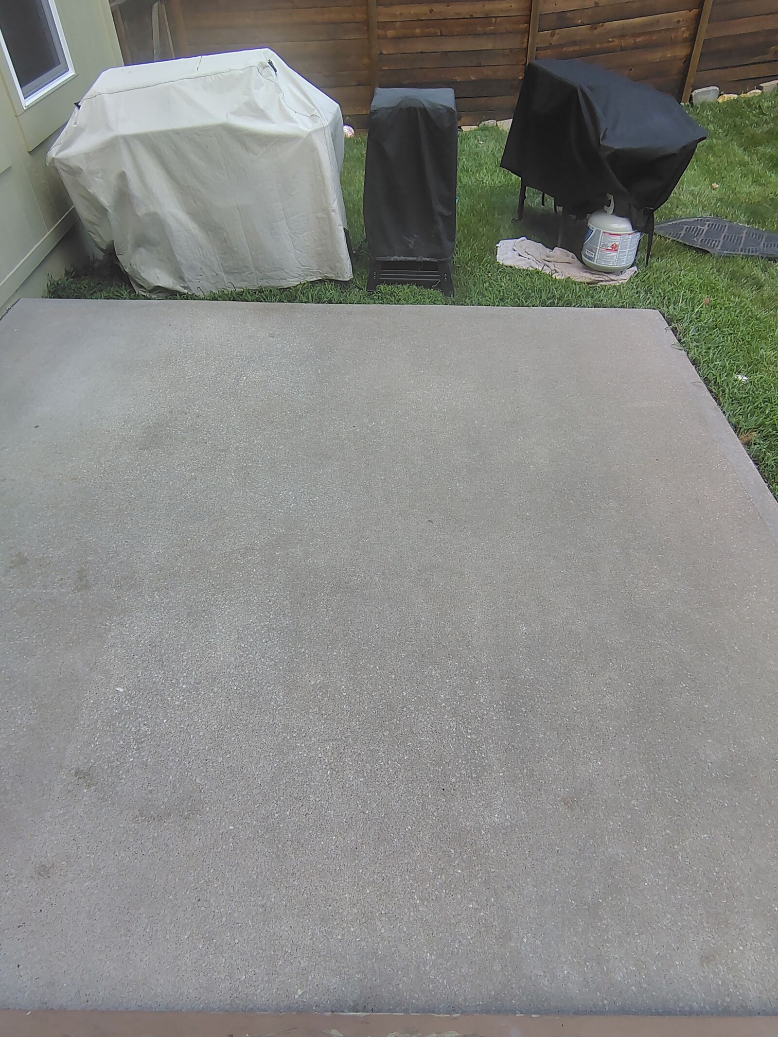 Patio after pressure washing