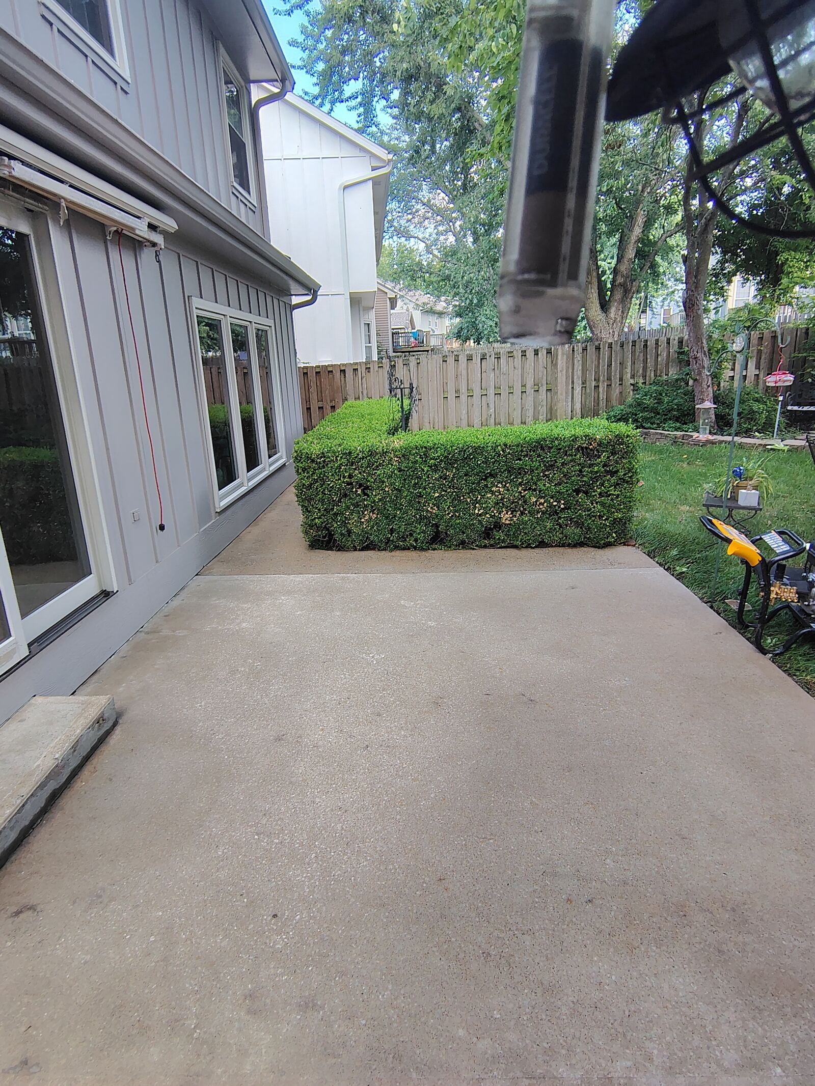 Patio after pressure washing